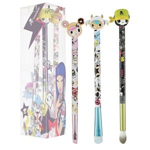 TOKIDOKI Makeup brushes set of 3 EUC tokidoki vintage limited edition